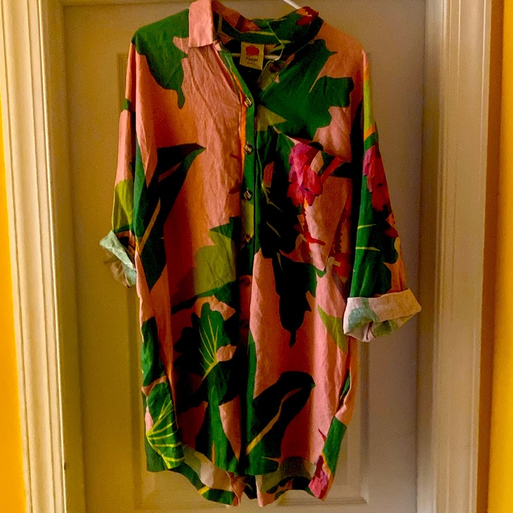 FARM Rio Green and Pink Casual Short One Piece